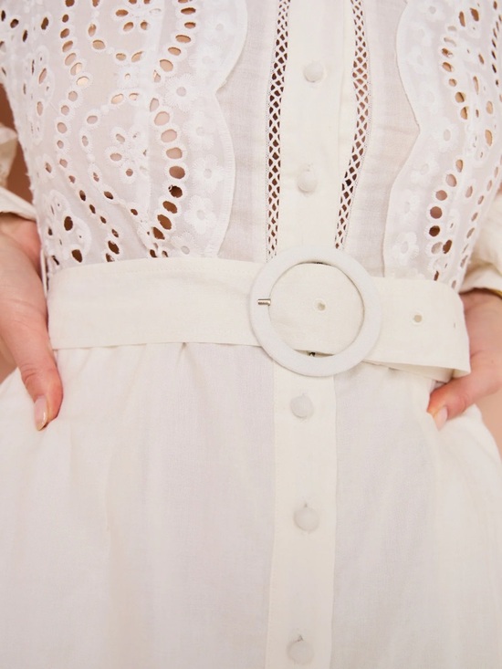 Saint Armont Lara Maxi Shirt Dress In Ivory- Sz Small- NWT $392 MSRP - Picture 5 of 12